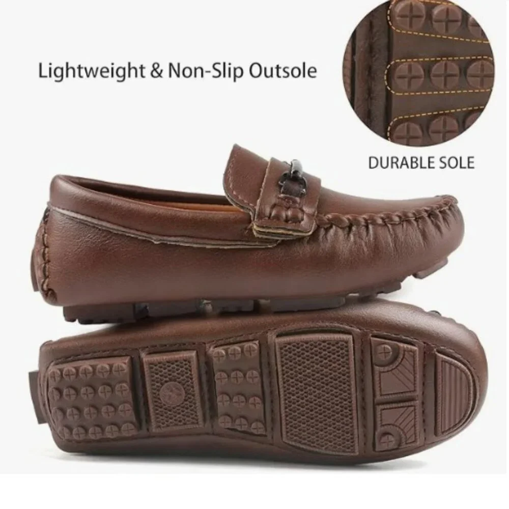 Dress Loafers Casual Moccasin Driver Shoes for Boys and Girls